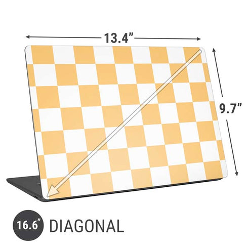 Yellow and White Checkerboard Universal Laptop 16.6in (13.4 x 9.7in) Skin